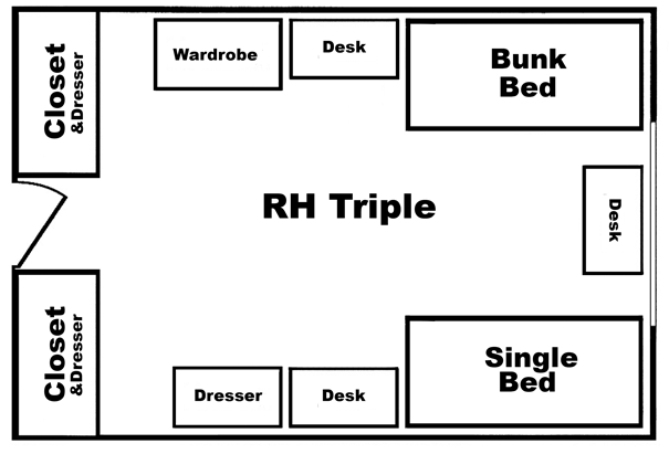 Res. Hall Small Triple